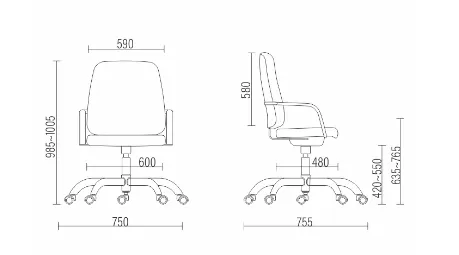 Cadeira para Escritório Maxxer para Obeso Luxo / Plus Size - Base em Metal Preto - Até 150 kgs