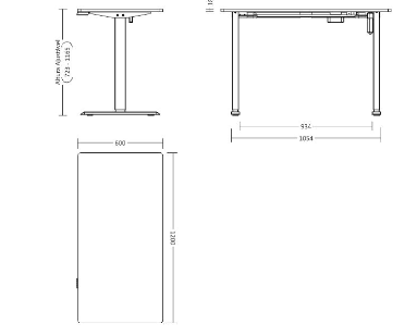 Mesa Elevatória | F.Desk - *Regulagem de Altura Elétrica 18mm x 1200 mm x 600 mm.