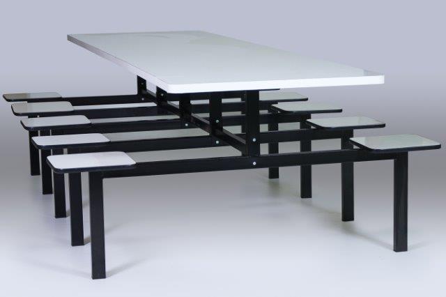 Mesa Para Refeitório Industrial 6 Lugares - Mdf 30 Mm Fórmica | Barra Alta