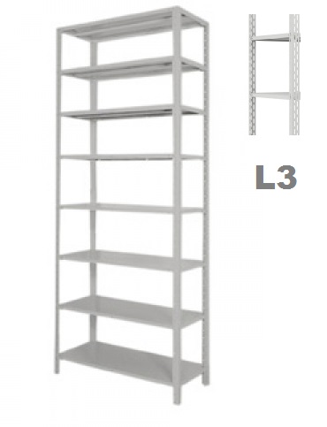 Estante De Aço 8 Prateleiras Edi-009/400 | Chapa 22 - Alt. 3,00 X Larg. 0,92 X Prof. 0,40 - Linha Industrial L3